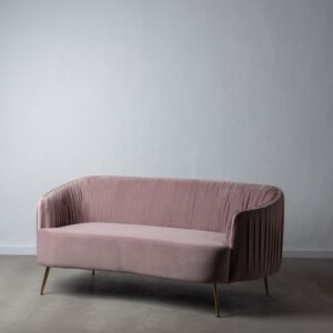 sofá 2 plazas terciopelo rosa palo